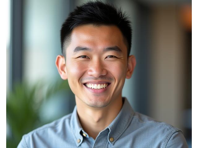 Professional headshot of Kai Chen, a man with a friendly demeanor and intelligent gaze.