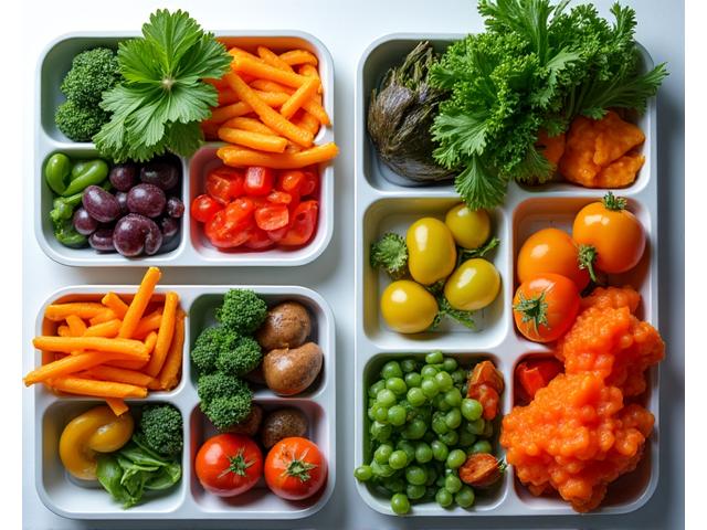 Nutrient-rich meal prep with fresh ingredients, representing nutrition optimization.