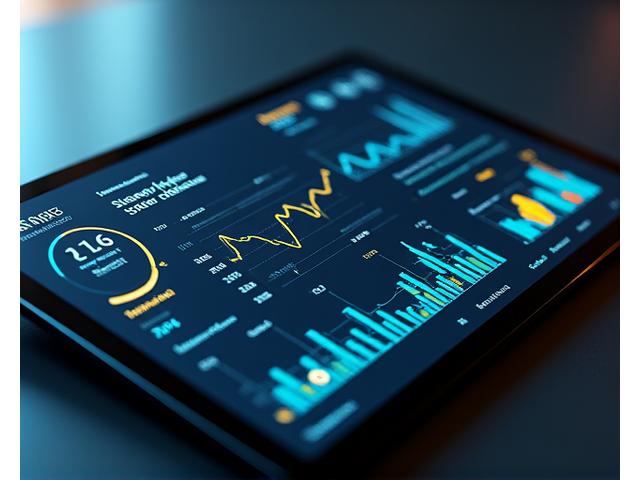 A sleek, modern digital dashboard displaying health metrics: heart rate, sleep quality, nutrient intake, and exercise progress, with glowing trend lines and clear data visualizations. The interface is clean and engaging.