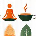 Stylized icon representing daily activities: a person meditating, a coffee cup, and a running figure, symbolizing lifestyle factors.